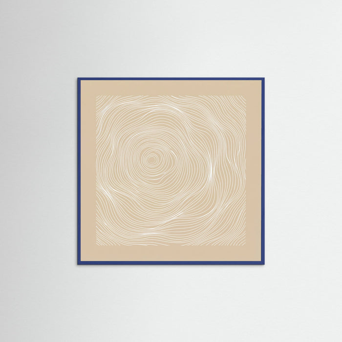 Blue Wood Square Organic Echoes