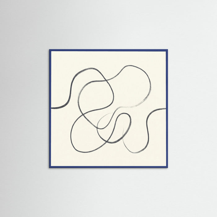 Blue Wood Square Organic Flow Beige