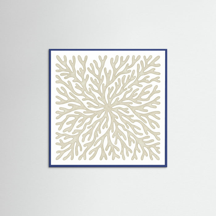 Blue Wood Square Organic Swirls