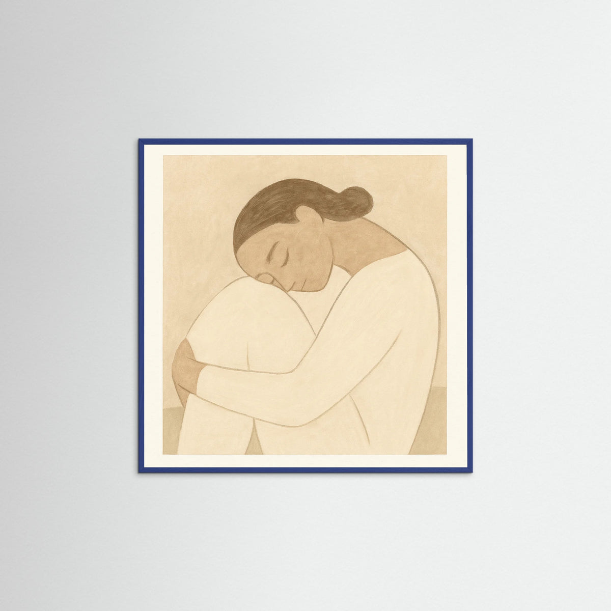 Blue Wood Square Pale Thought