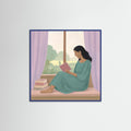 Blue Wood Square Peaceful Reading