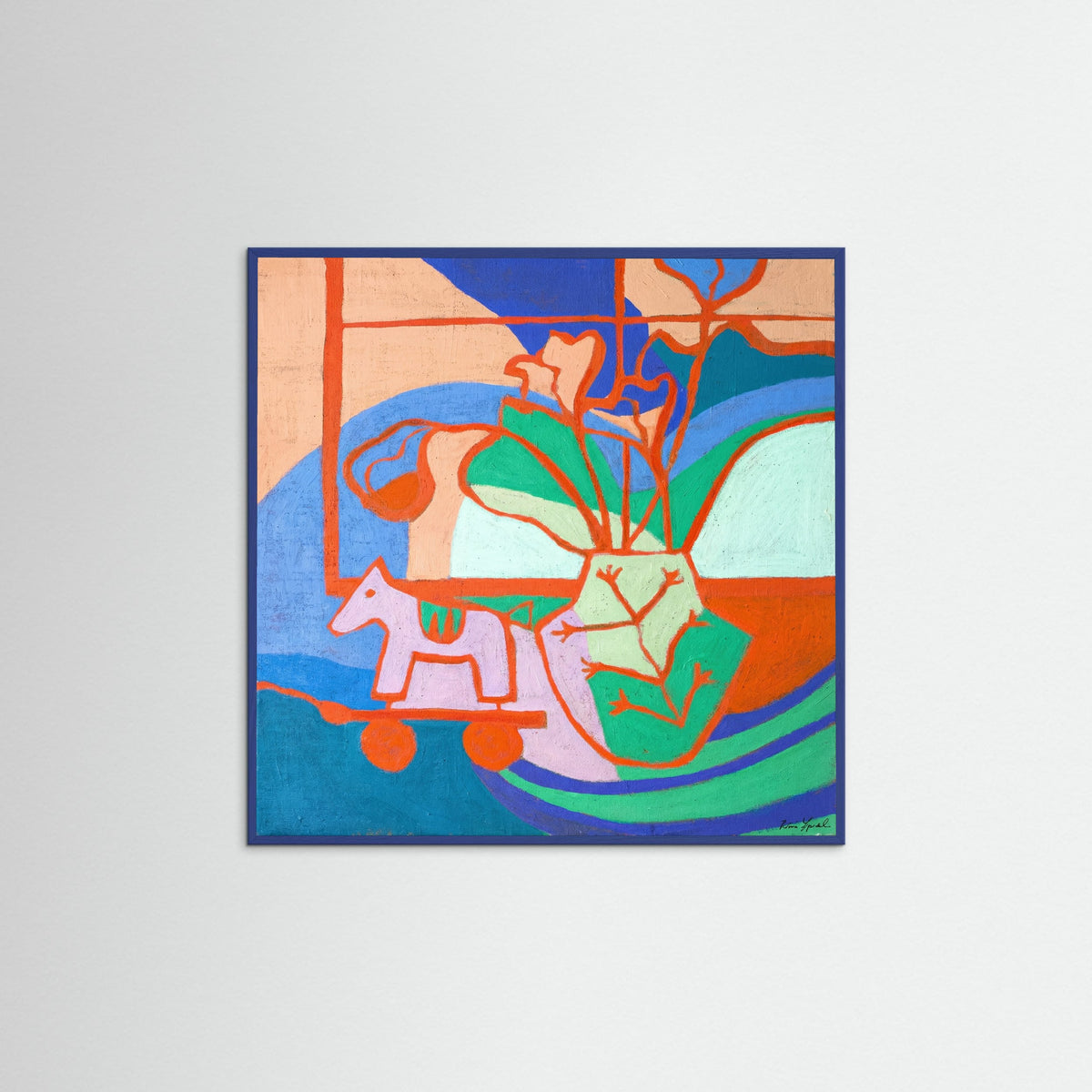 Blue Wood Square Playful Indoor Garden