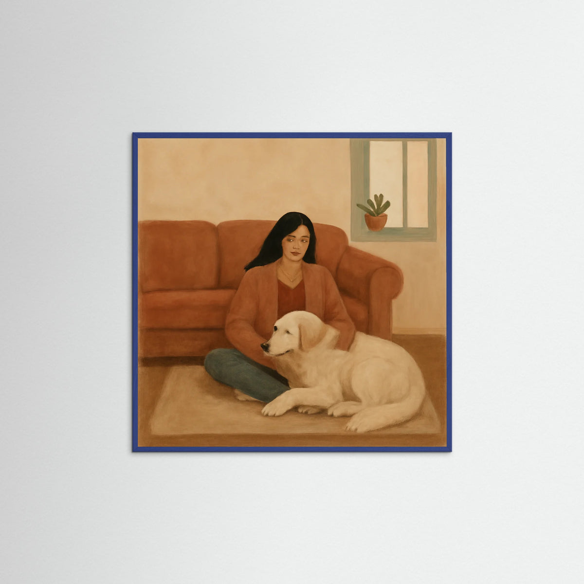 Blue Wood Square Quiet Companionship