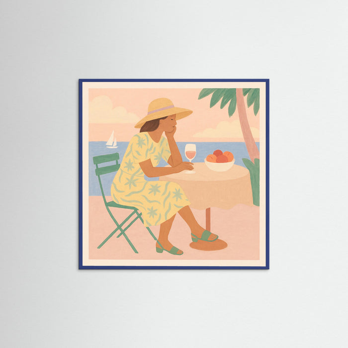Blue Wood Square Relaxing Reading
