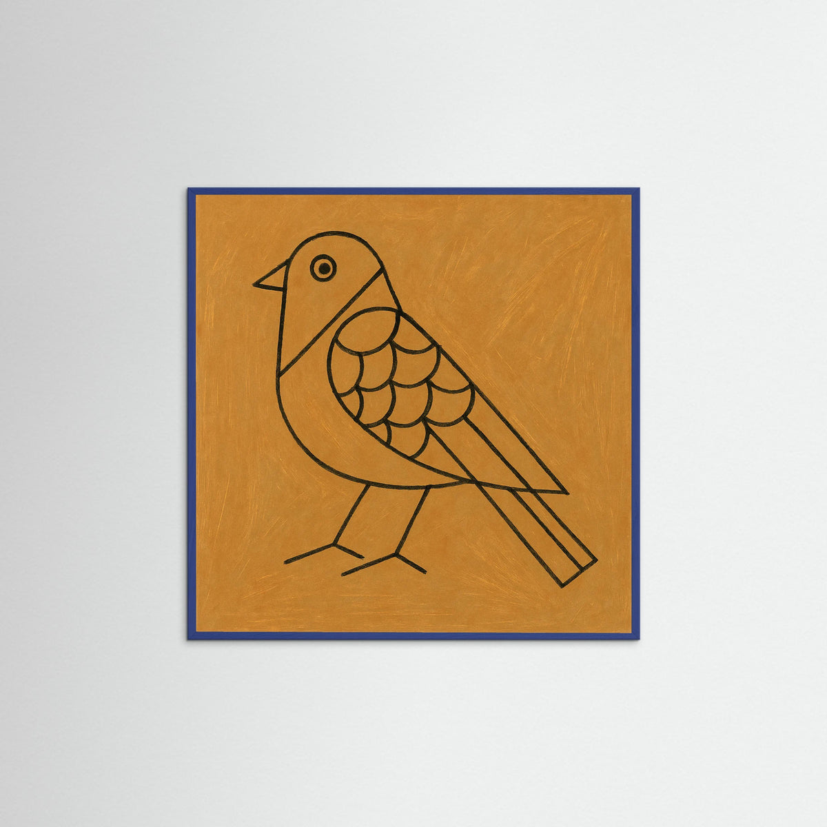 Blue Wood Square Resting Figure