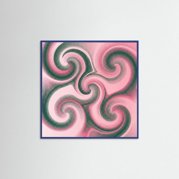 Blue Wood Square Rhythmic Flow