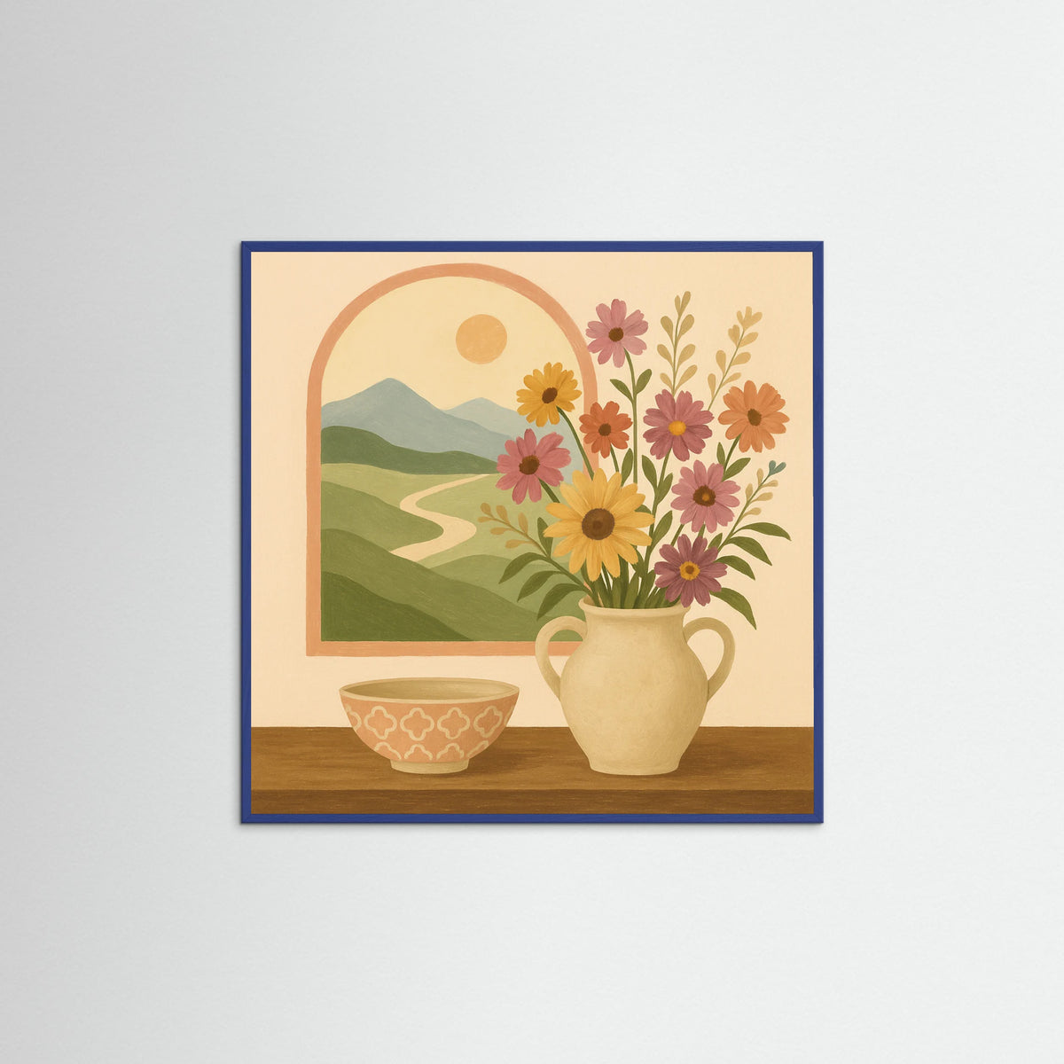 Blue Wood Square Rustic Elegance