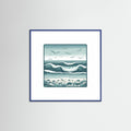 Blue Wood Square Silent Waves