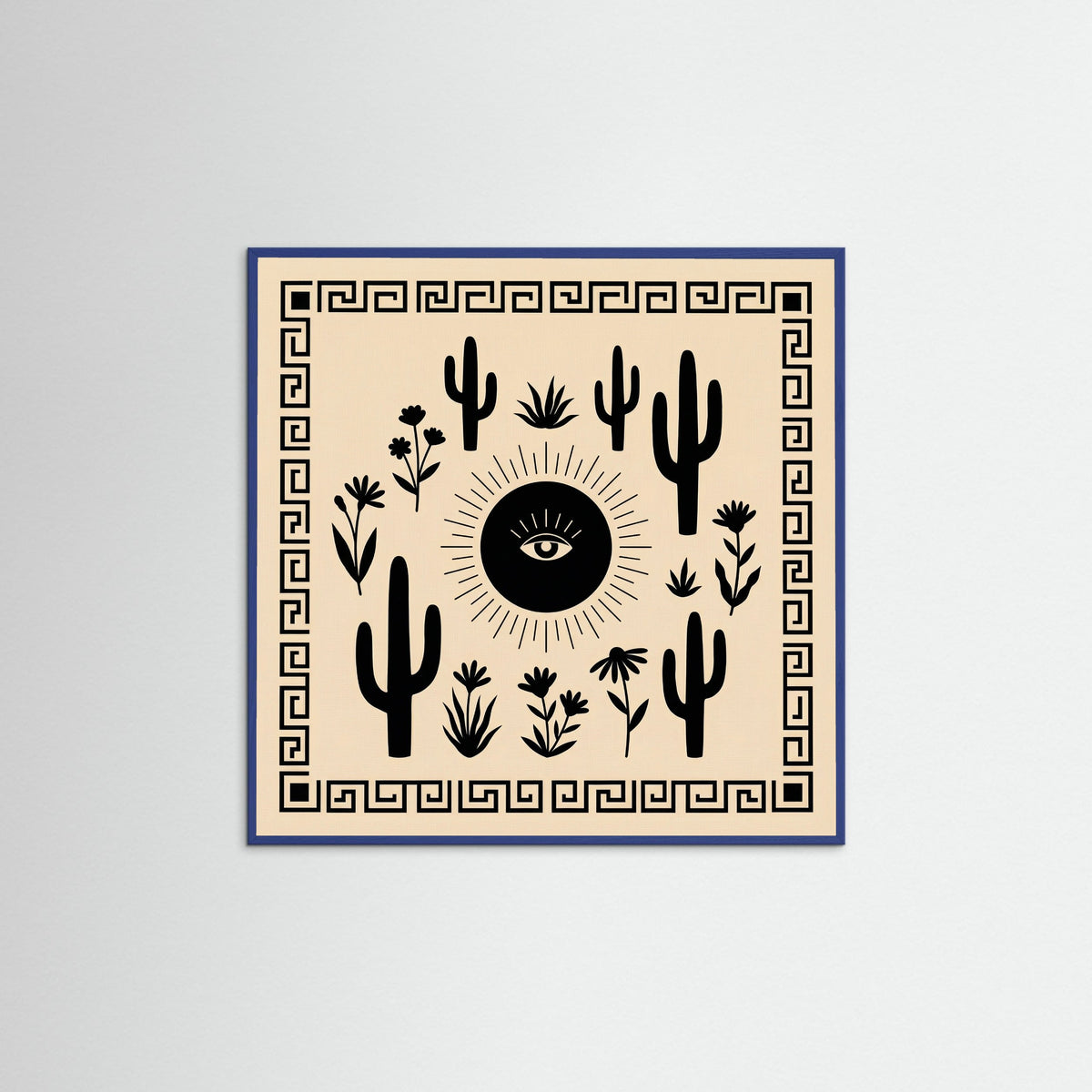 Blue Wood Square Tropical Mystique