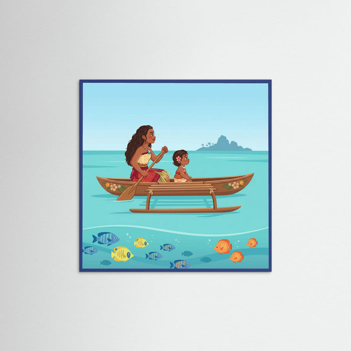 Blue Wood Square Tropical Sisterhood