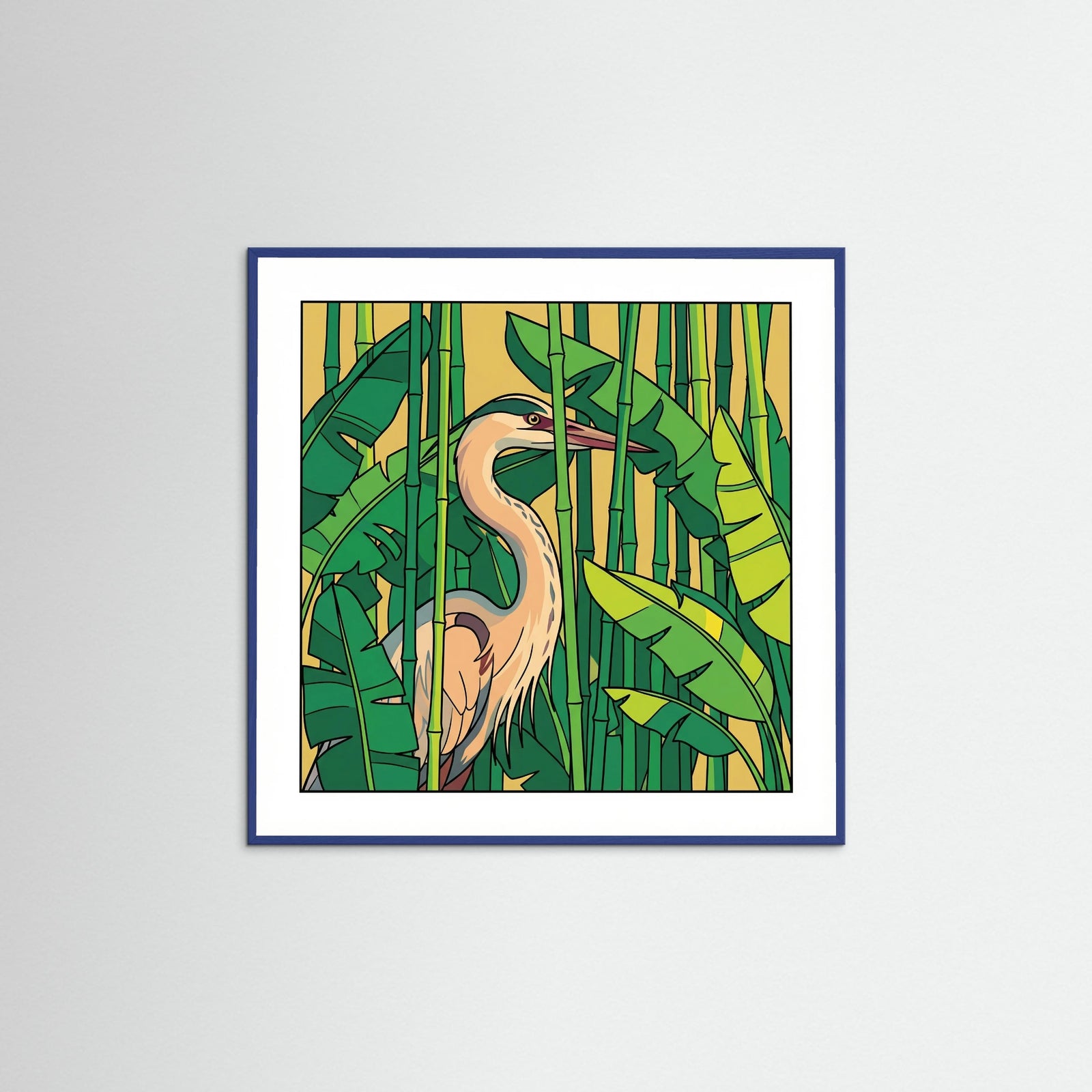 Blue Wood Square Verdant Embrace