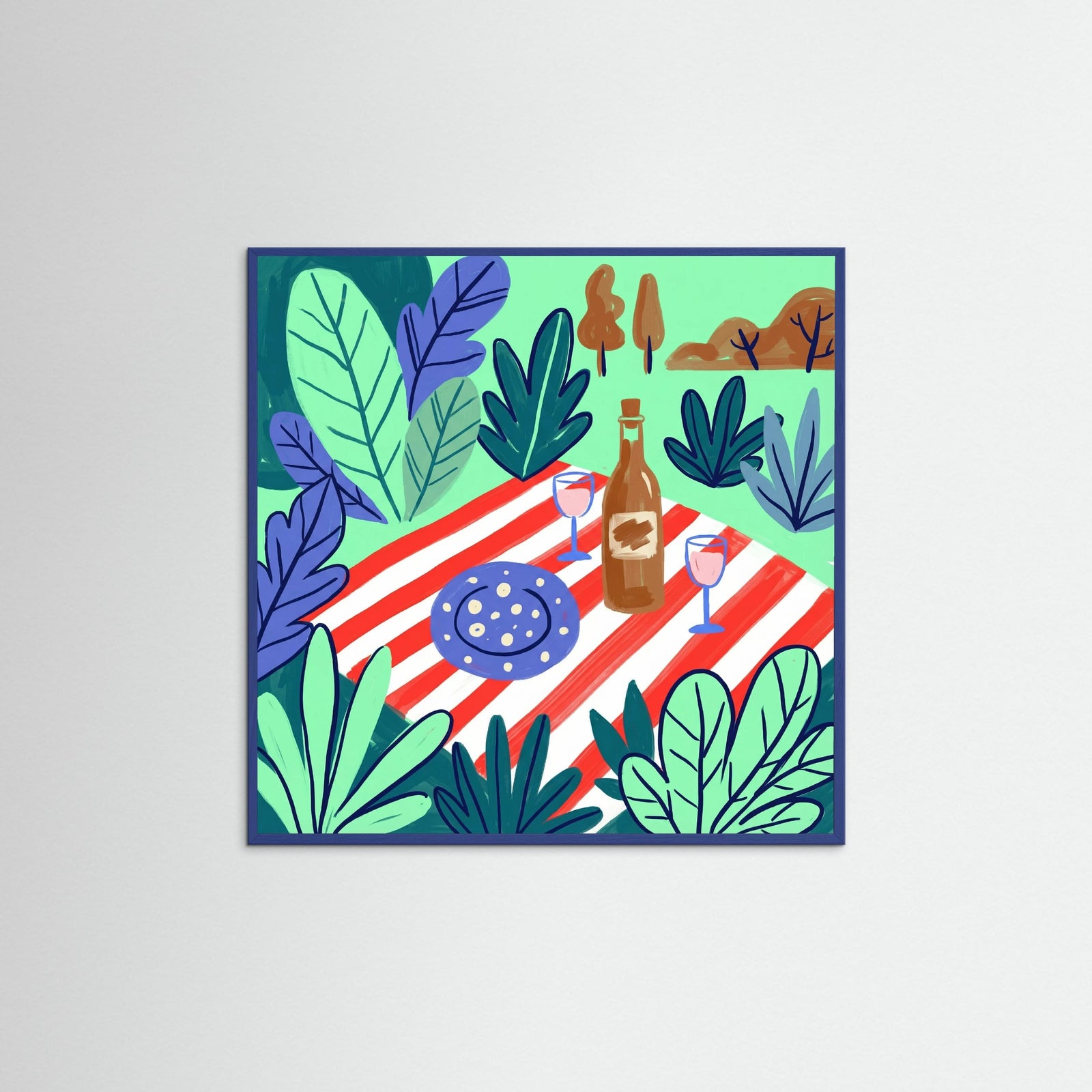 Blue Wood Square Vibrant Tabletop Gathering