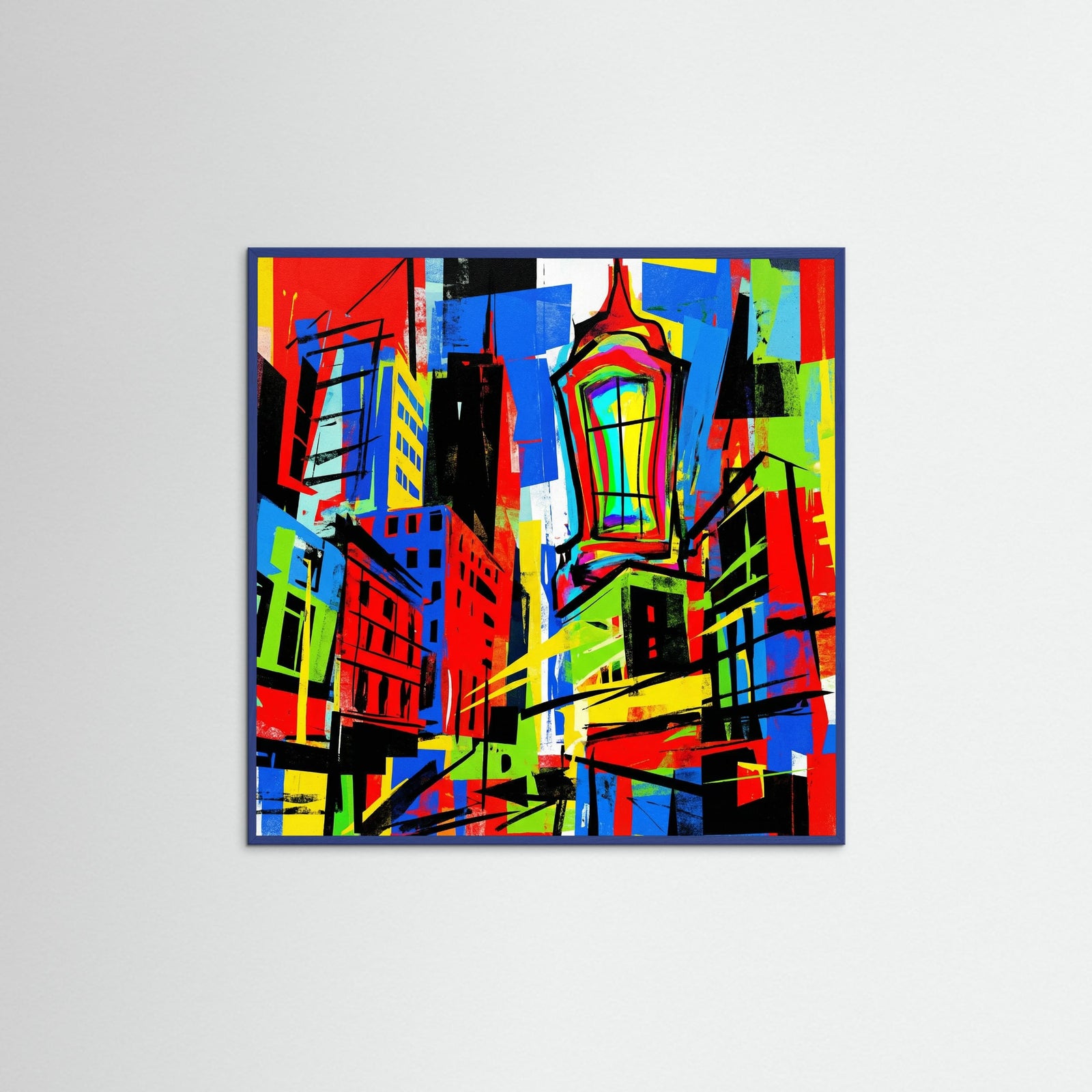 Blue Wood Square Vivid Expression