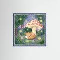 Blue Wood Square Whimsical Lamb Day