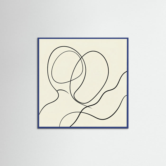Blue Wood Square Woven Paths