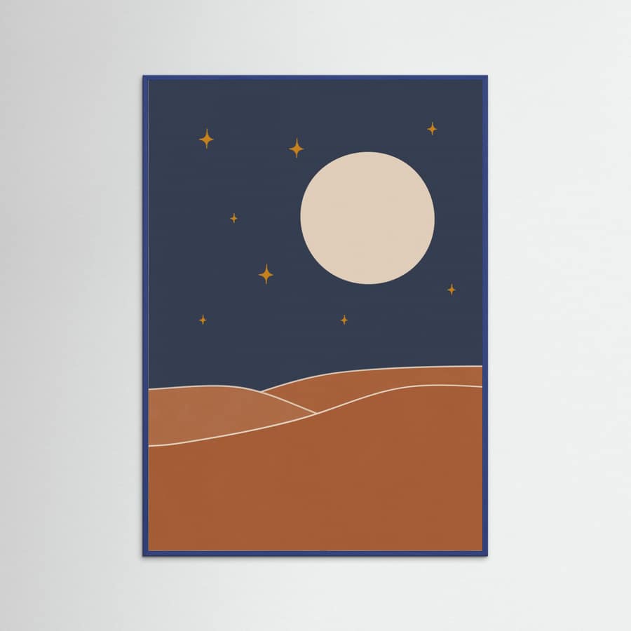 Blue Wood Starry Starry Night Poster