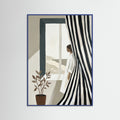 Blue Wood Striped Contemplation