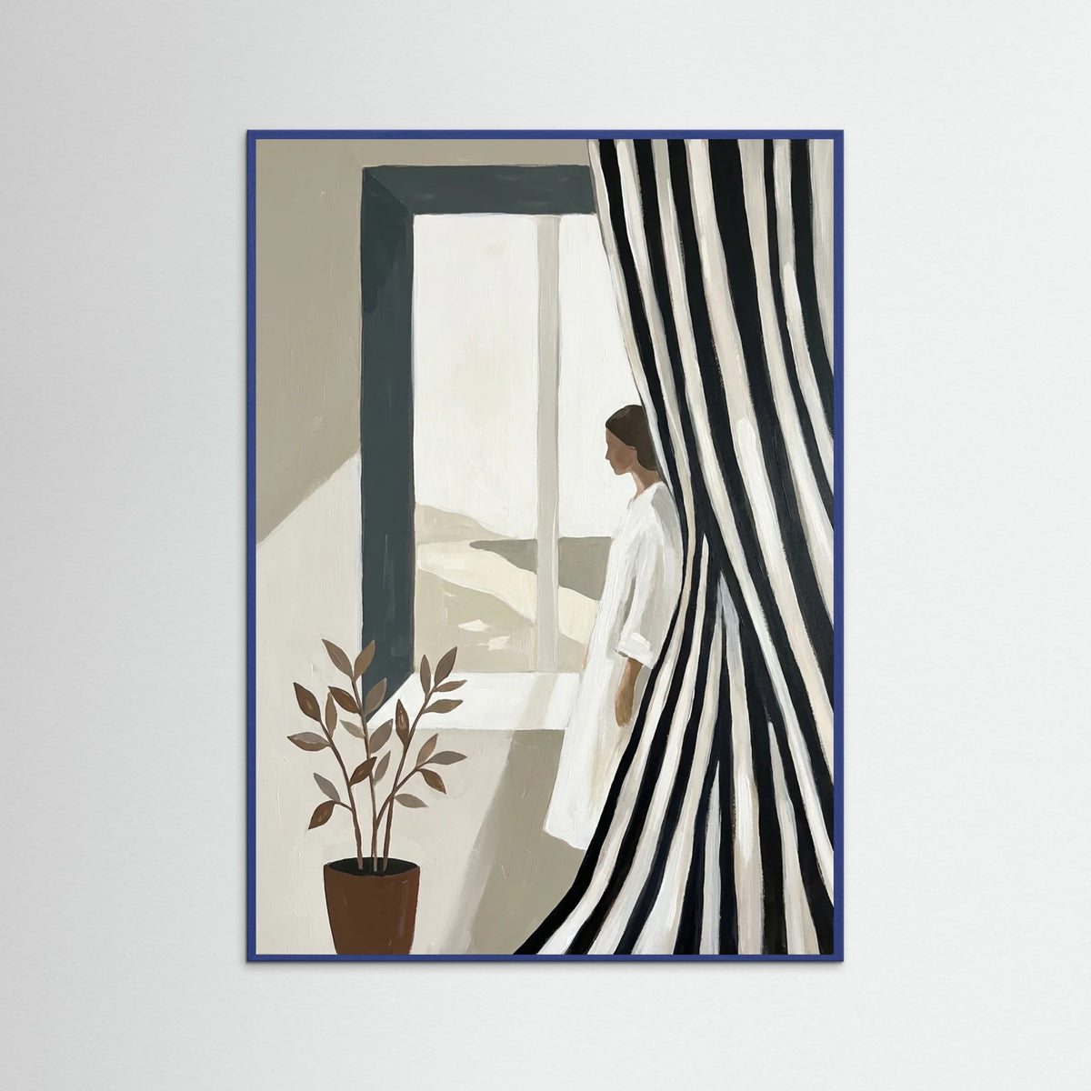 Blue Wood Striped Contemplation