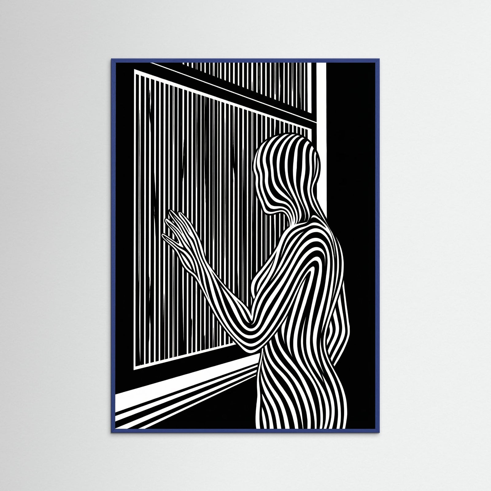 Blue Wood Striped Contemplation