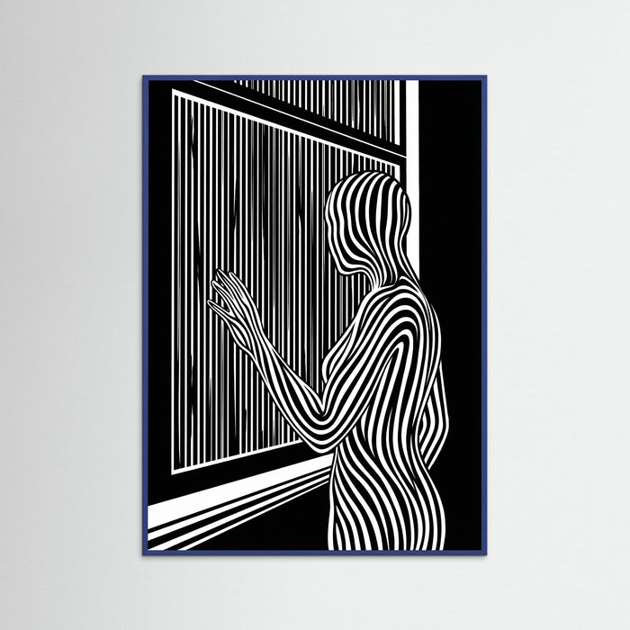 Blue Wood Striped Contemplation