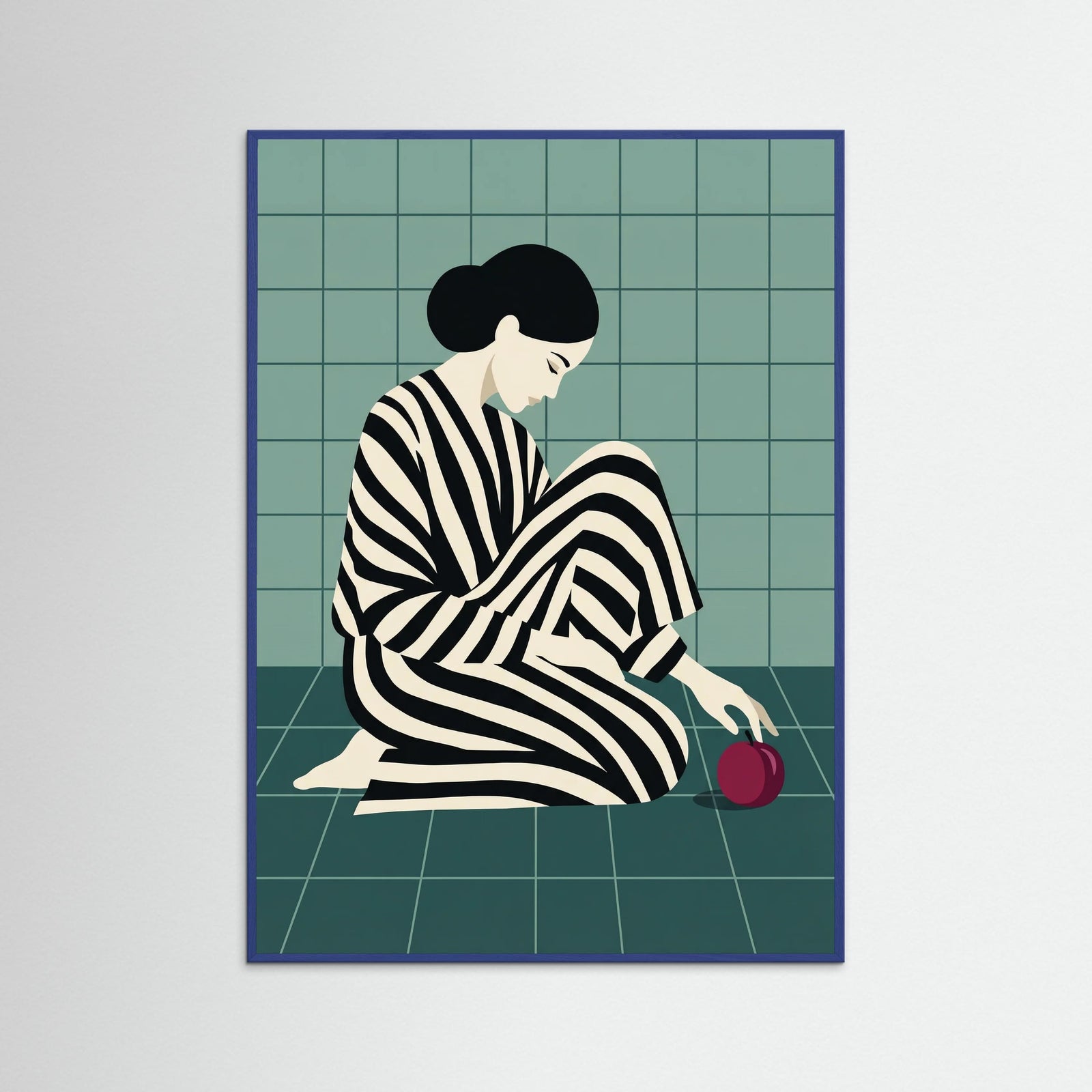 Blue Wood Striped Contemplation