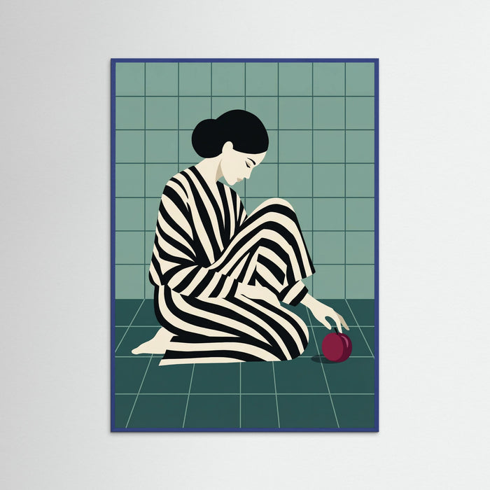 Blue Wood Striped Contemplation