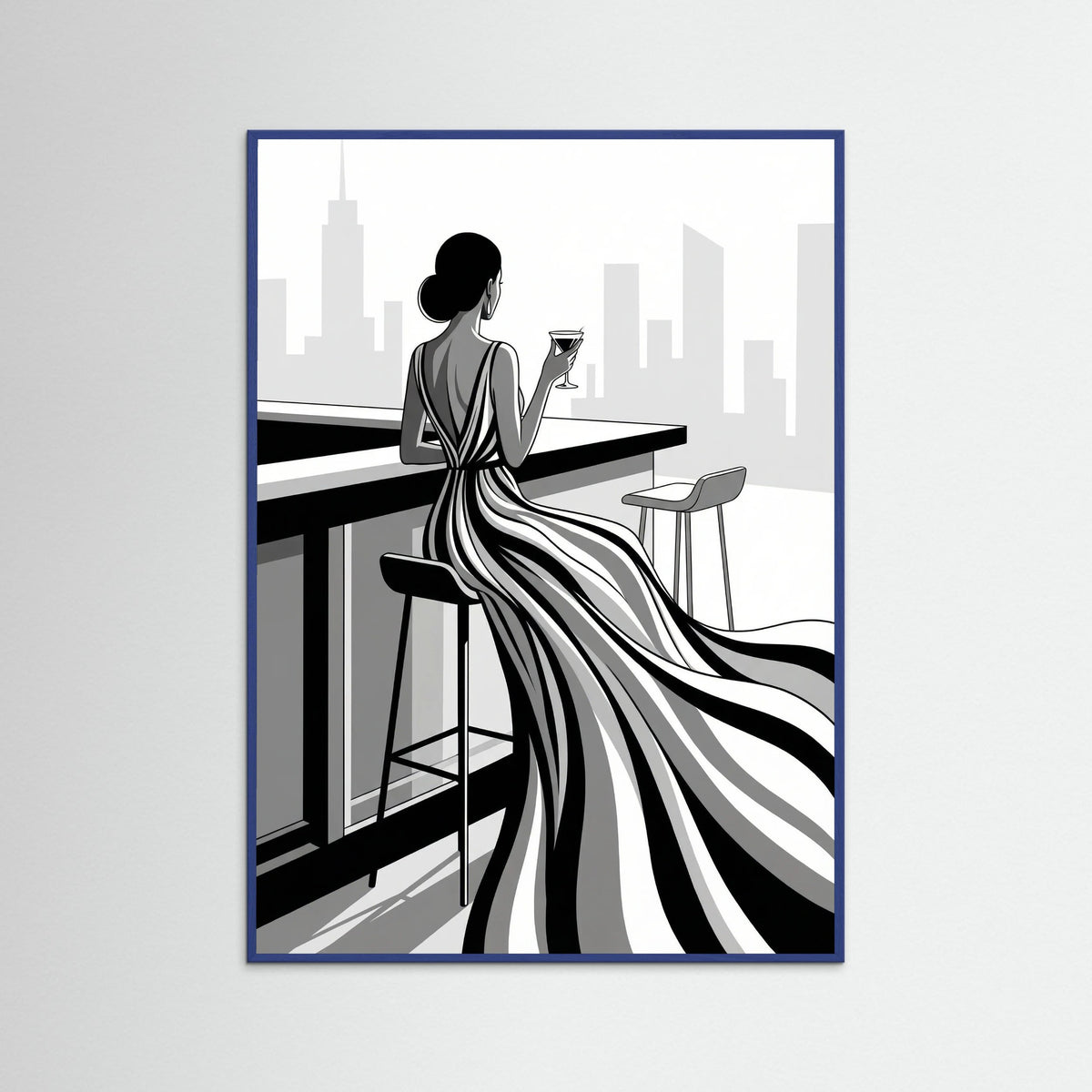 Blue Wood Striped Elegance