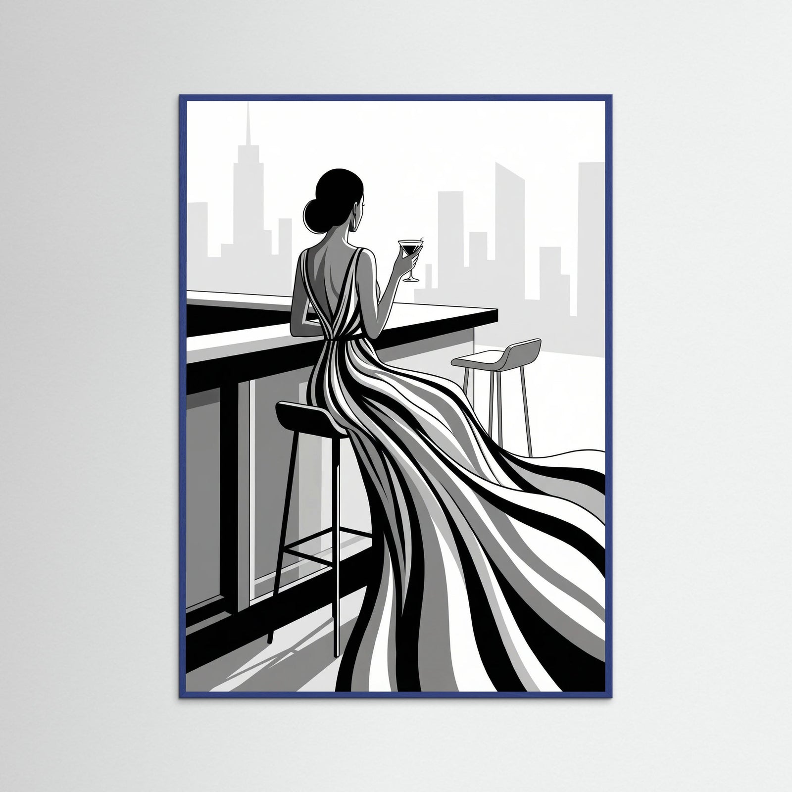 Blue Wood Striped Elegance