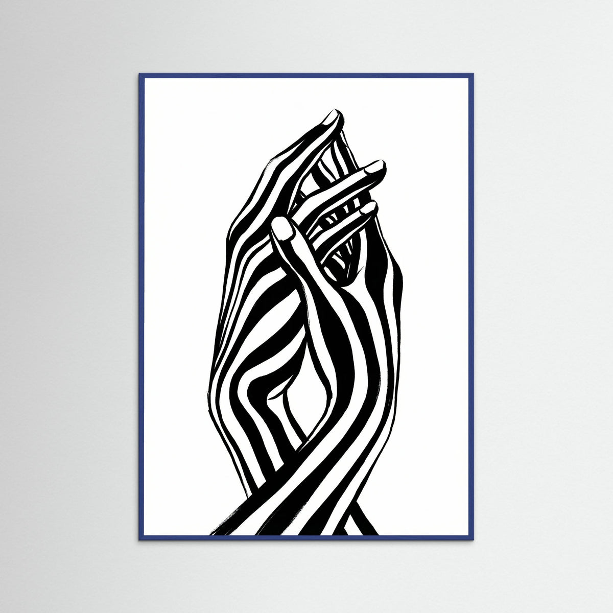 Blue Wood Striped Form