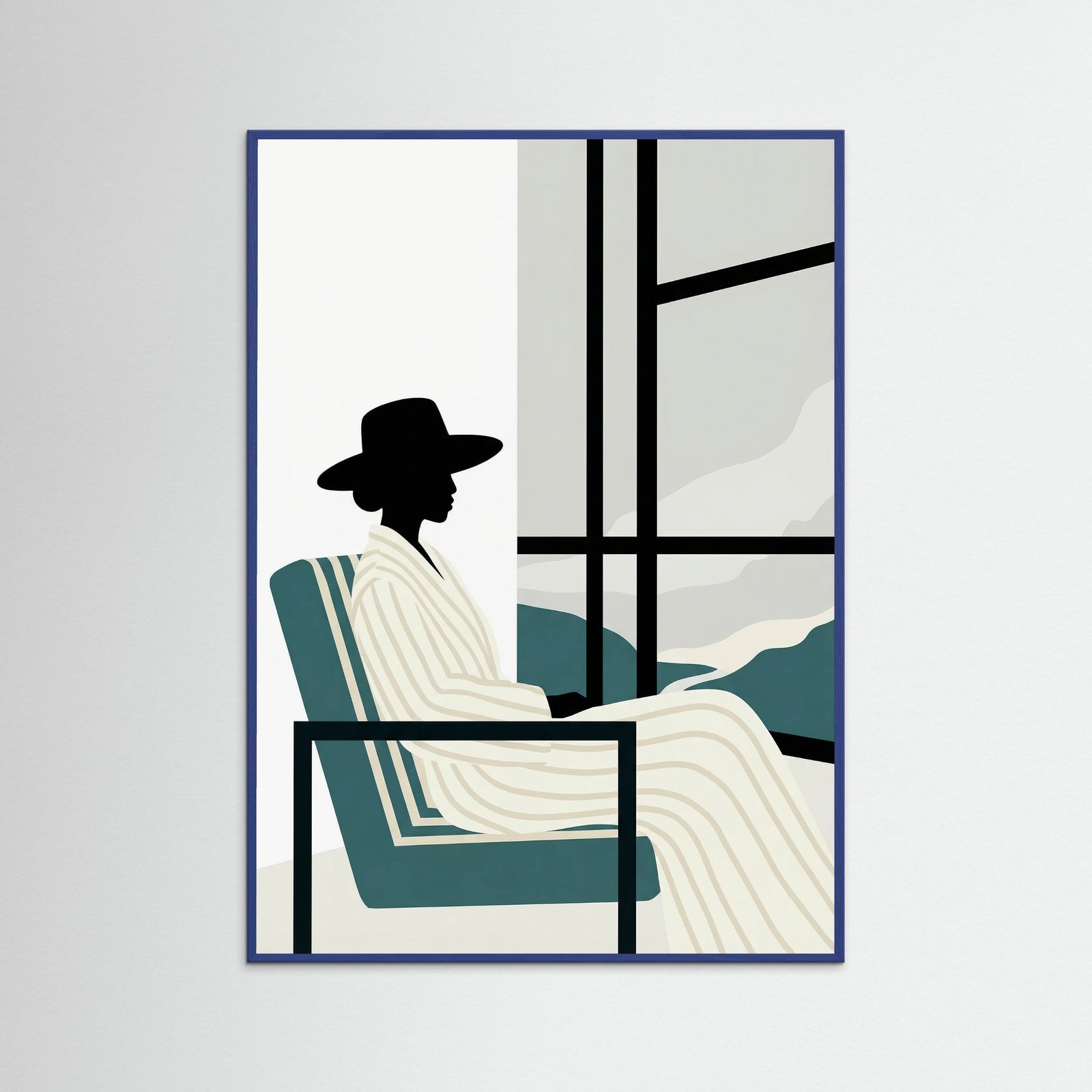 Blue Wood Striped Repose