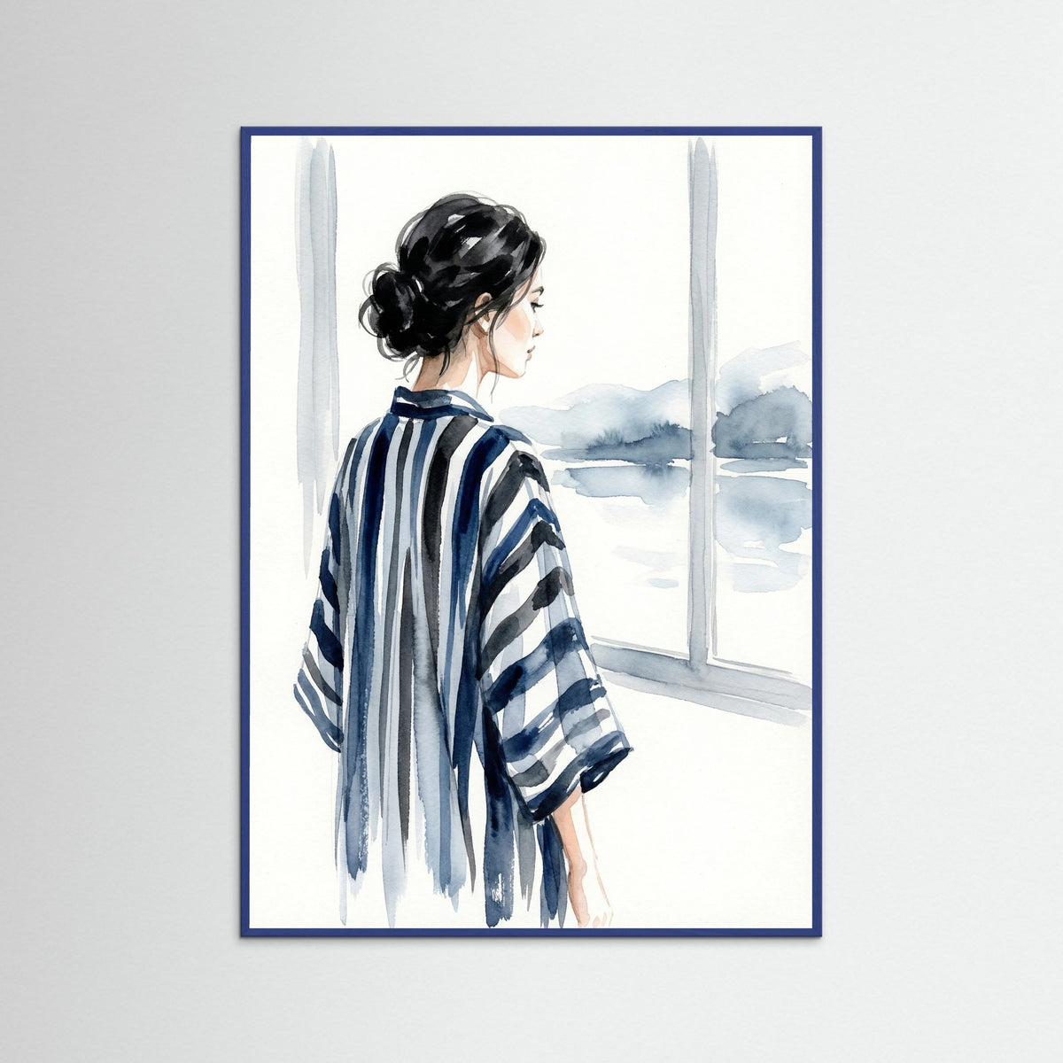 Blue Wood Striped Serenity Blue