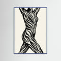 Blue Wood Striped Silhouette Black