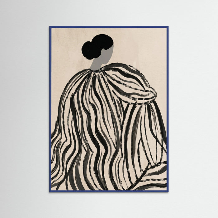 Blue Wood Striped Silhouette