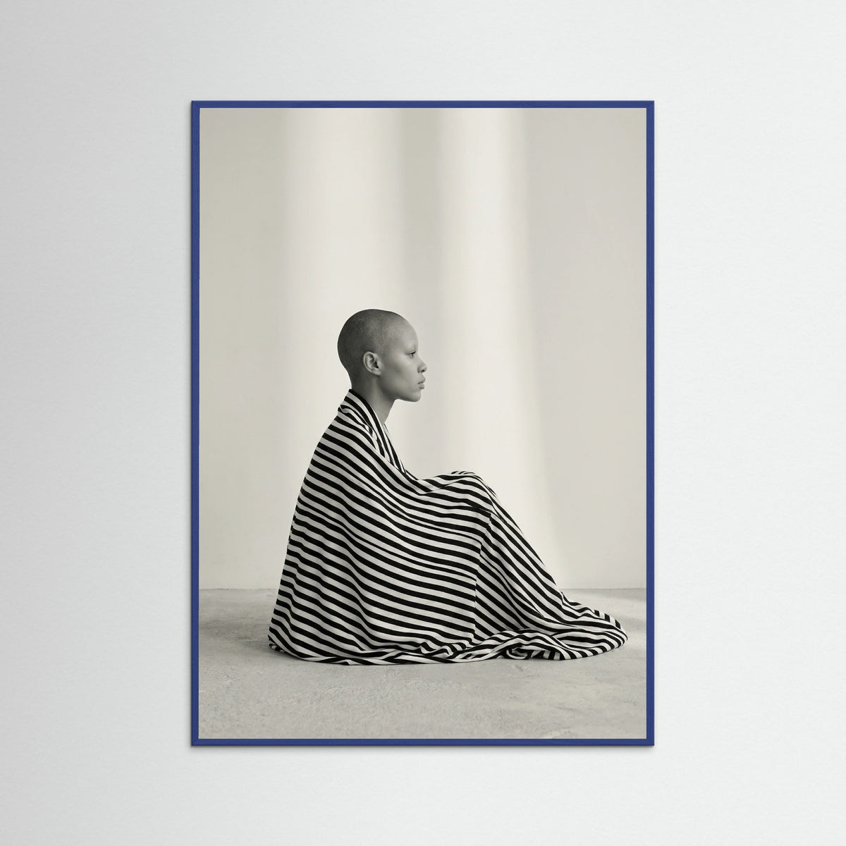 Blue Wood Striped Silhouette