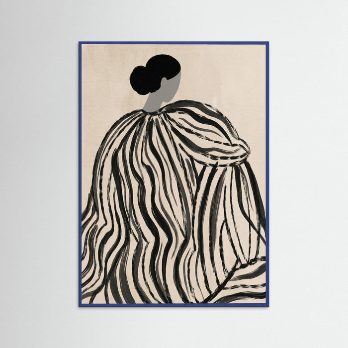 Blue Wood Striped Silhouette