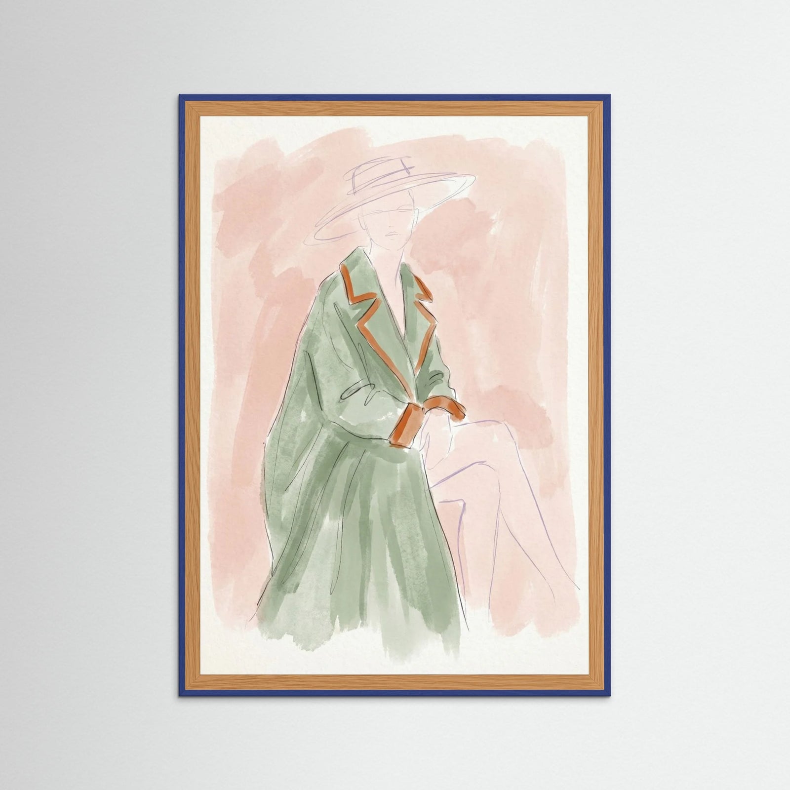 Blue Wood Stylized Garment Sketch