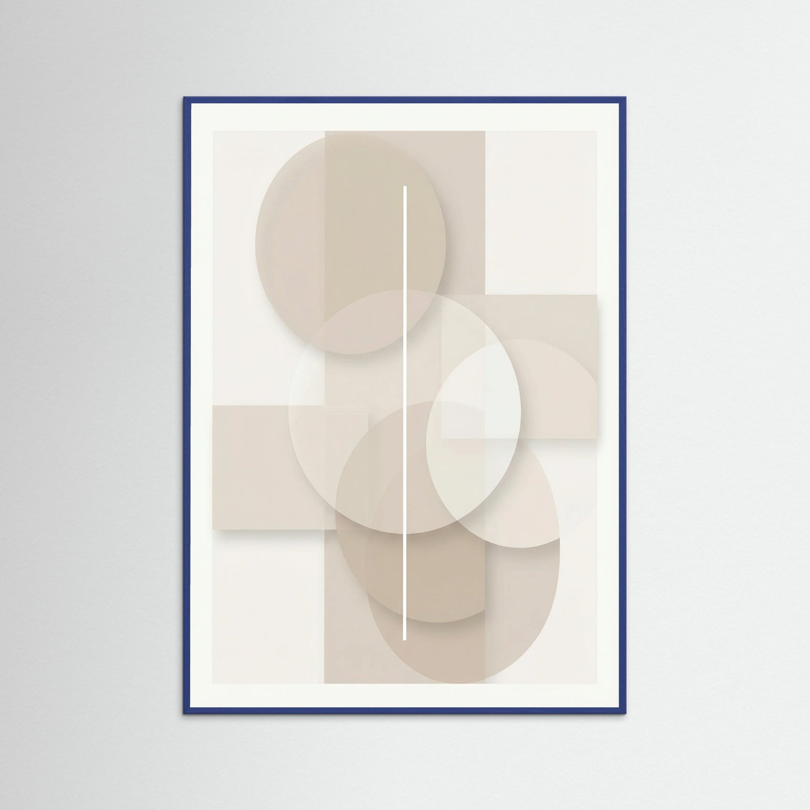 Blue Wood Subtle Geometry Beige