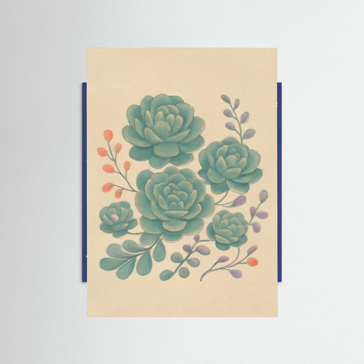 Blue Wood Succulent Dreams