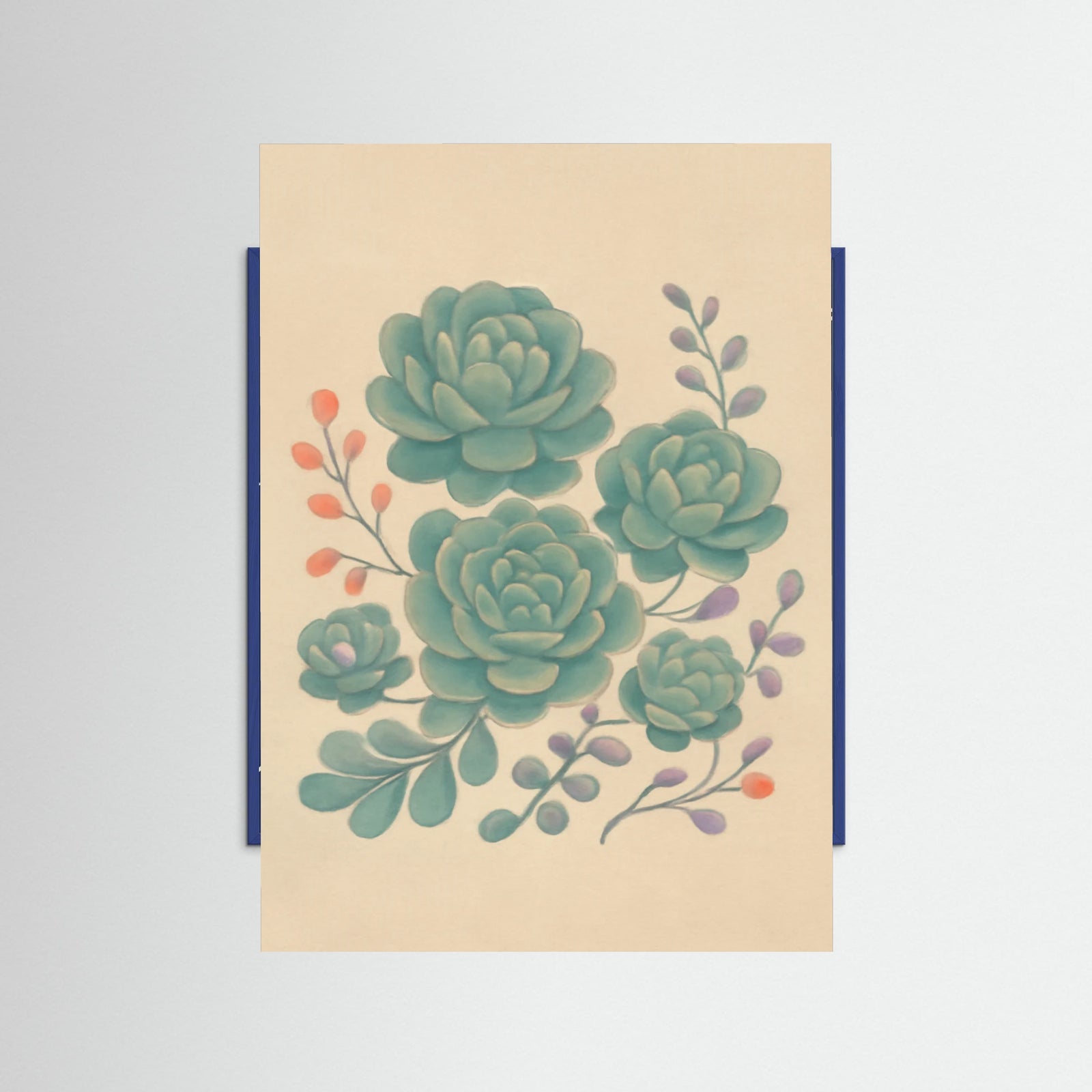 Blue Wood Succulent Dreams