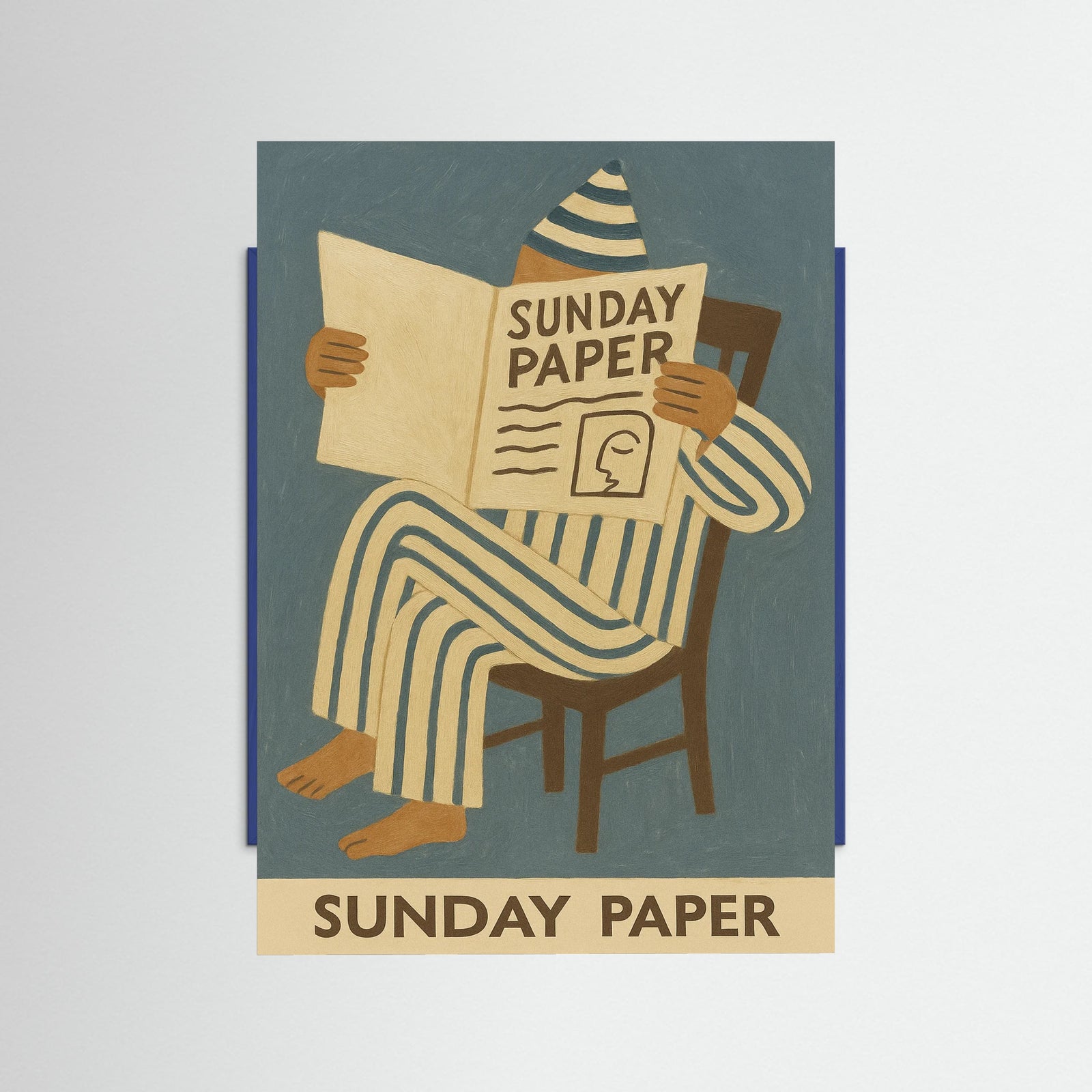 Blue Wood Sunday Paper