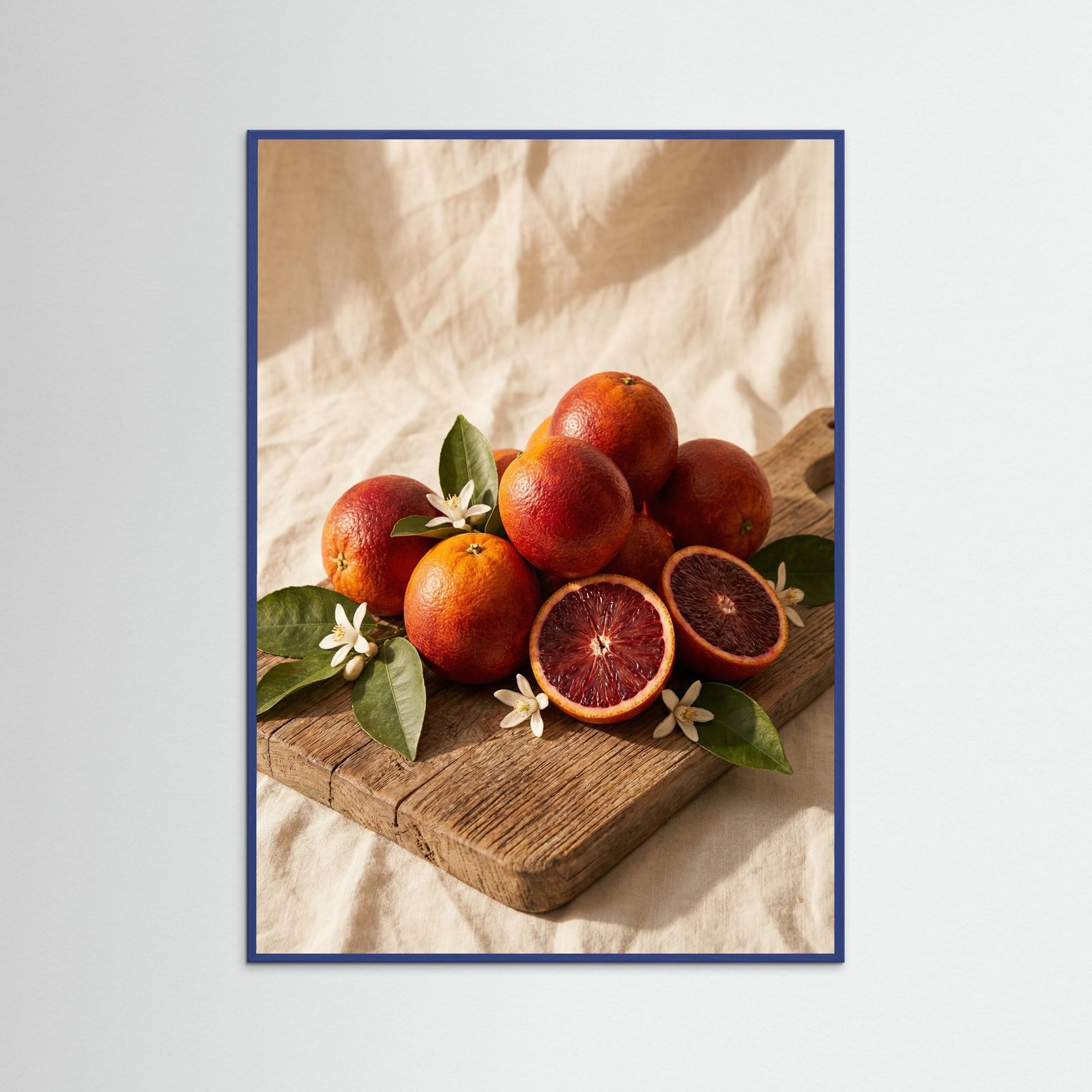 Blue Wood Sunlit Lemons