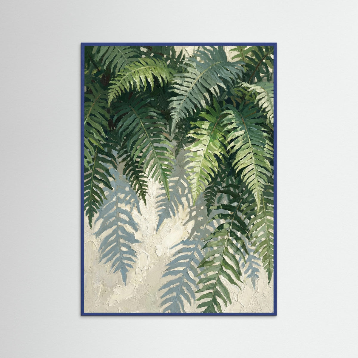 Blue Wood Sunlit Monstera Shadows