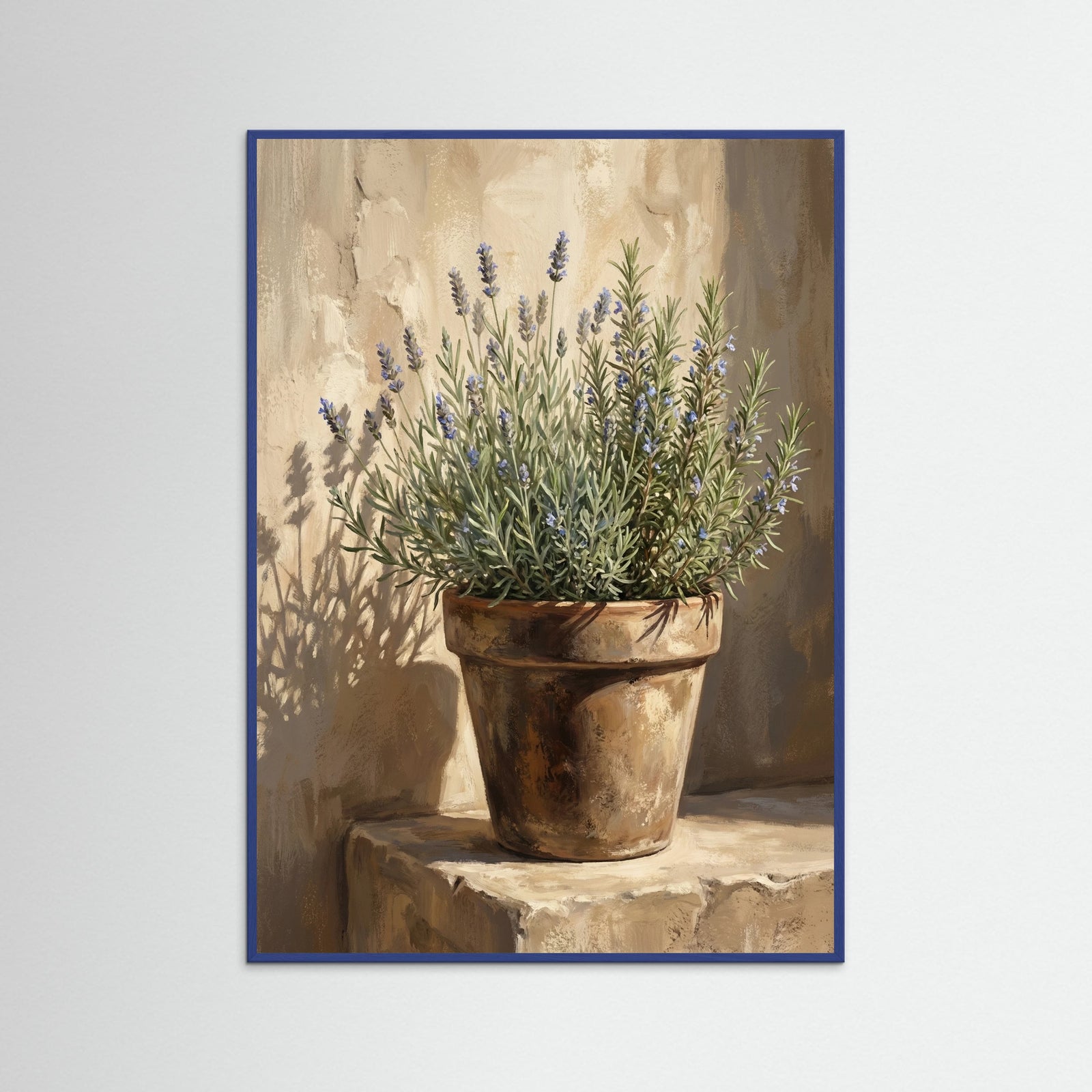 Blue Wood Sunlit Olive Tree