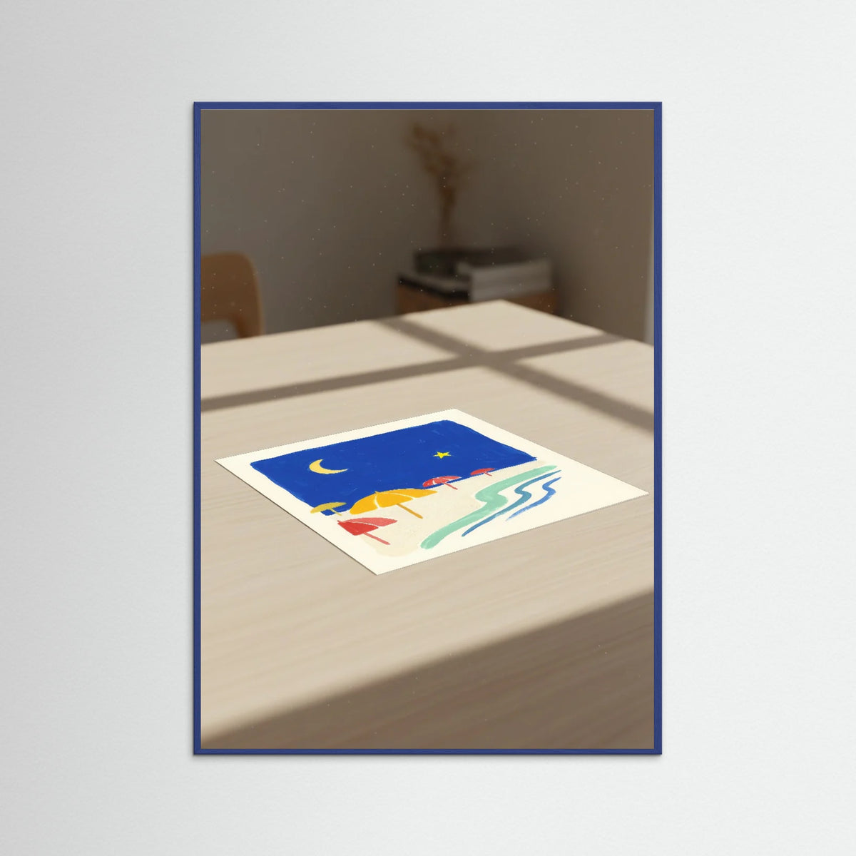 Blue Wood Sunny Seaside Bliss