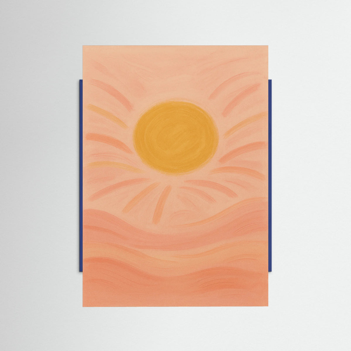 Blue Wood Sunset Glow