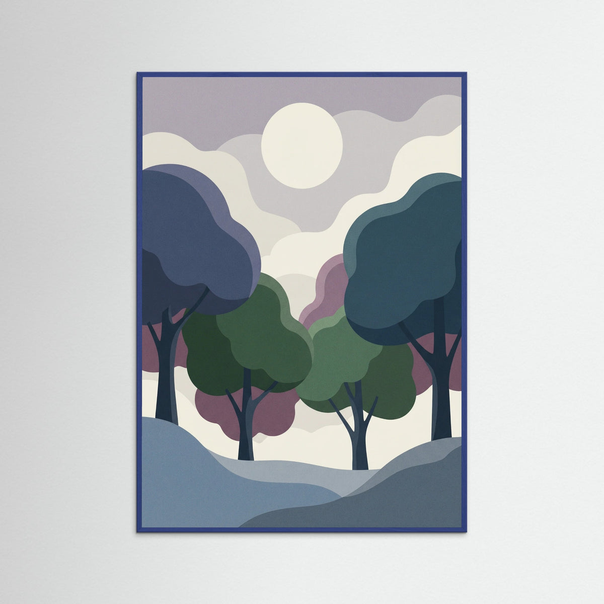 Blue Wood Sunset Serenity