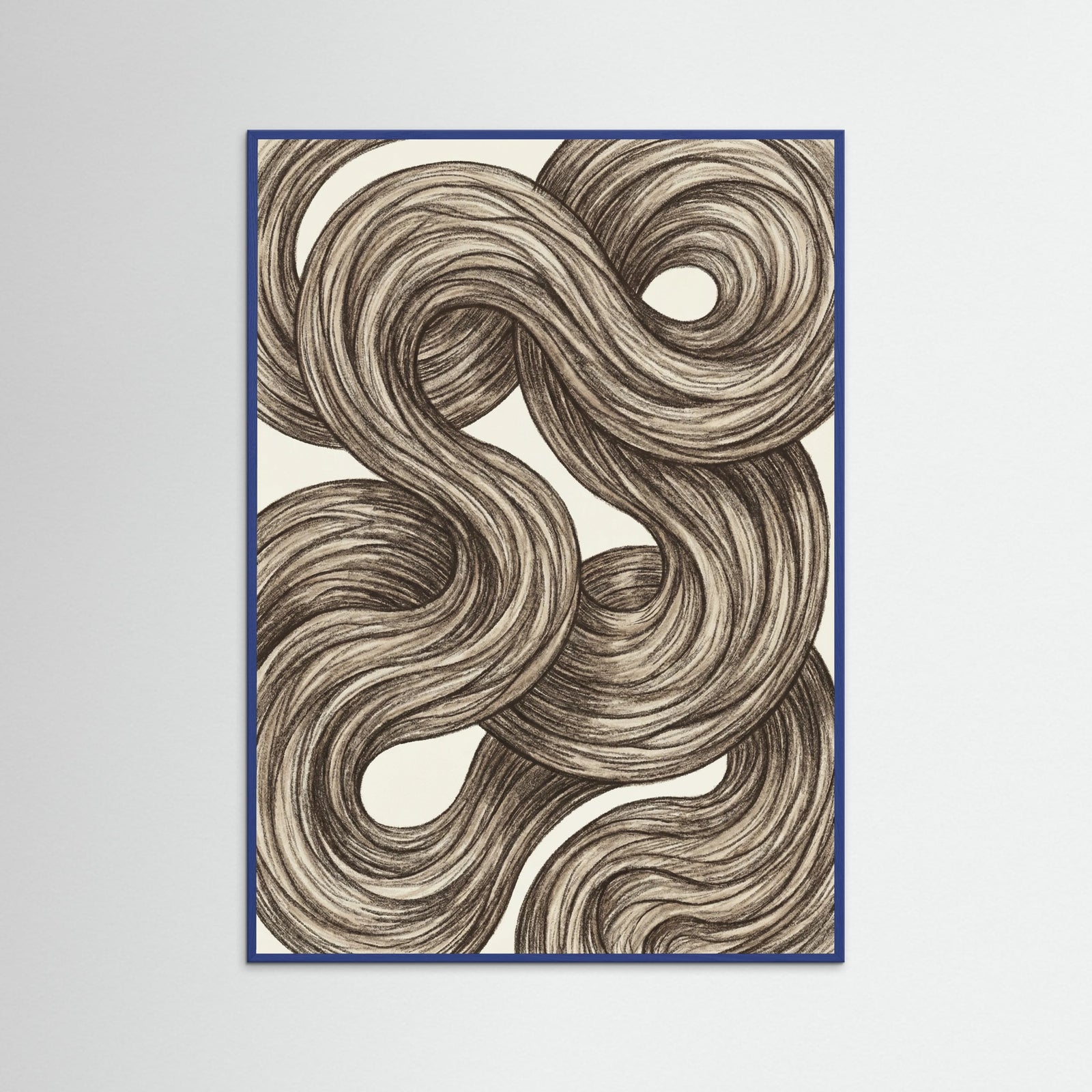 Blue Wood Swirling Organic Forms