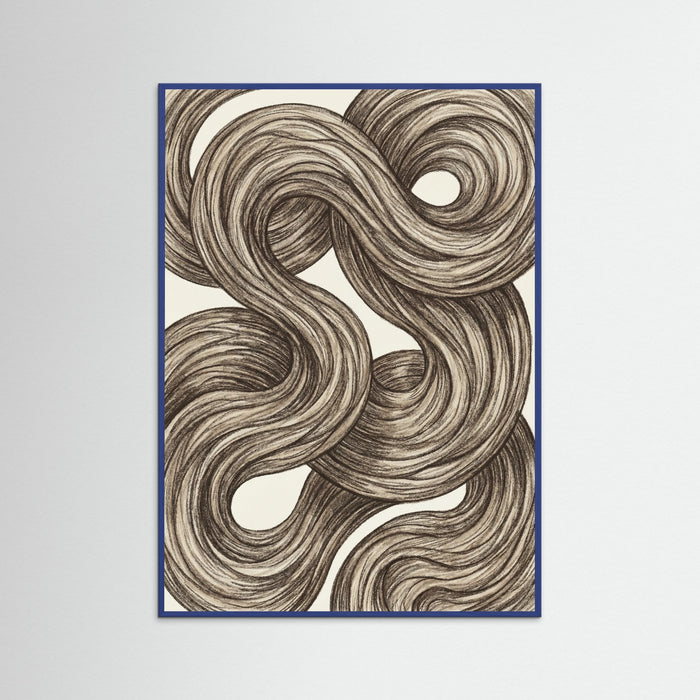 Blue Wood Swirling Organic Forms