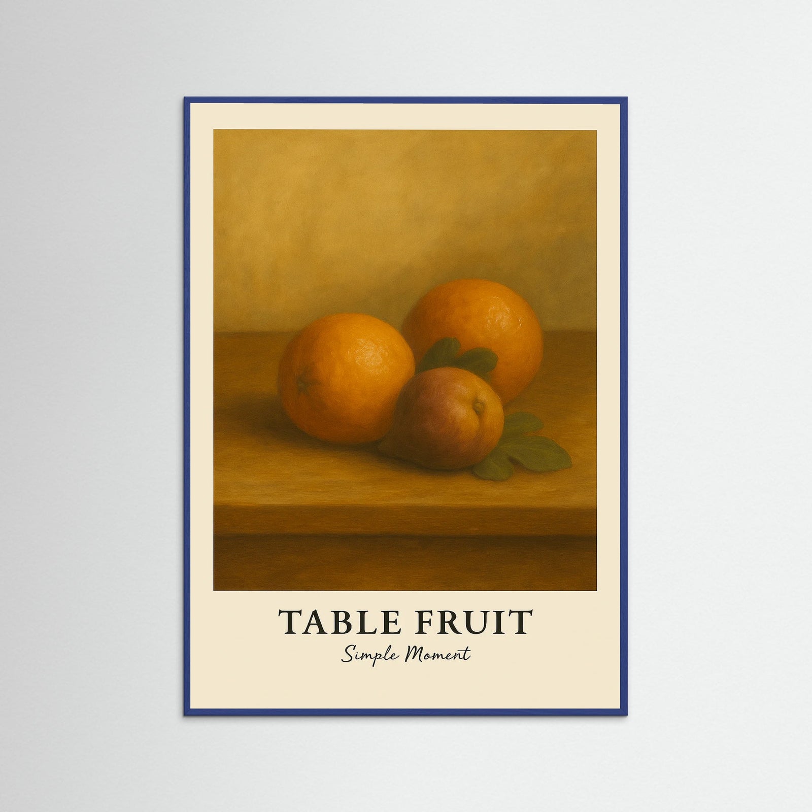Blue Wood Table fruit