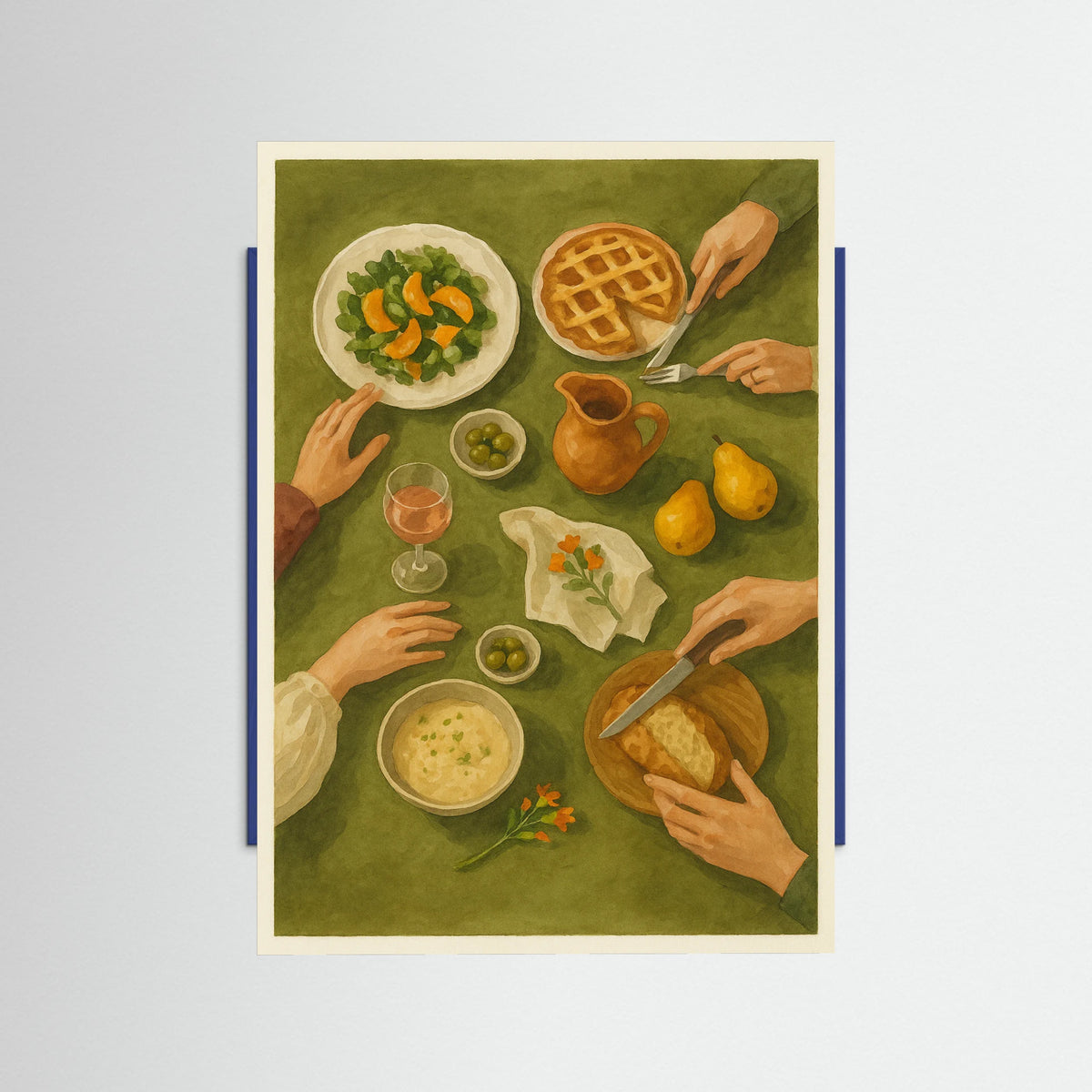 Blue Wood Tea Time Arrangement 1